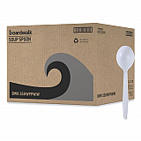 Heavyweight Wrapped Polypropylene Cutlery, Soup Spoon, Plastic, White, 1,000/Carton (SSHWPPWIW)