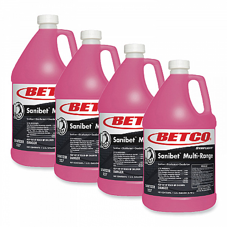 Symplicity Sanibet Multi-Range Sanitizer Disinfectant Deodorizer, 1 gal Bottle, 4/Carton (2370400)