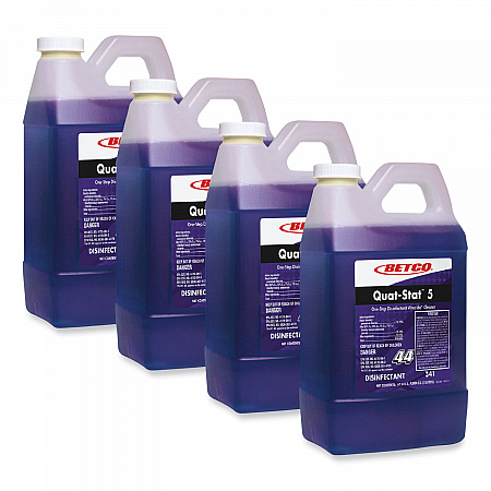 Quat-Stat 5 FastDraw Disinfectant, Lavender Scent, 2 L Bottle, 4/Carton (3414700)