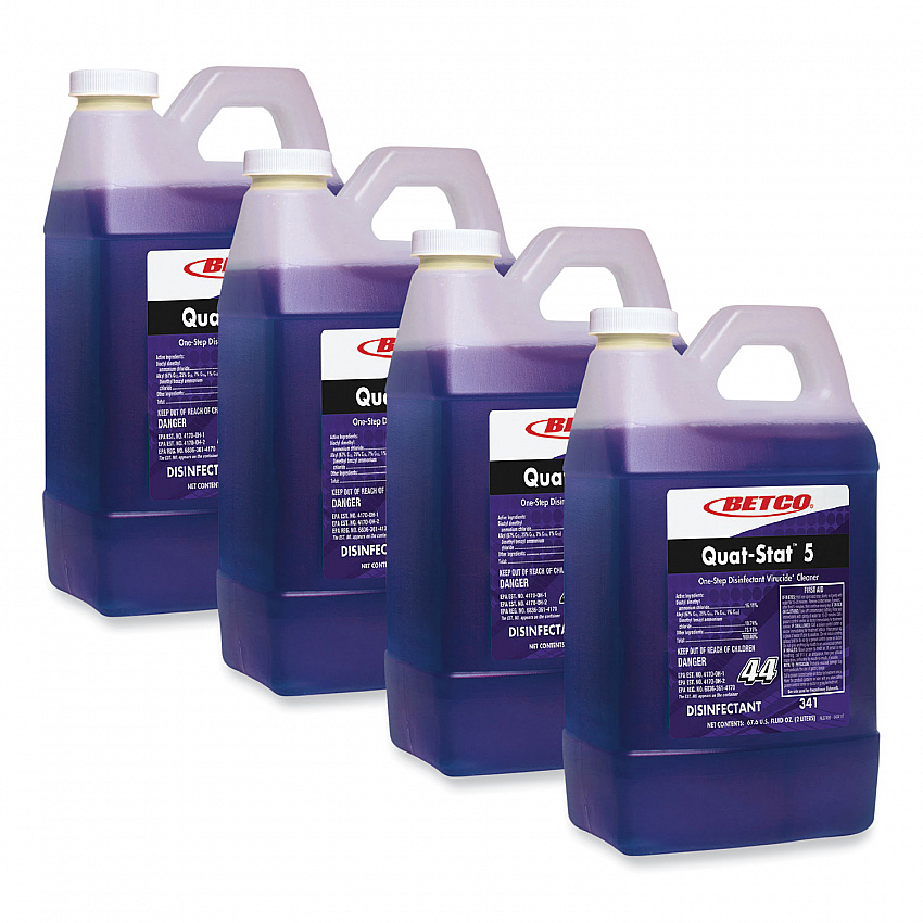 Quat-Stat 5 FastDraw Disinfectant, Lavender Scent, 2 L Bottle, 4/Carton (3414700)