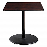 Cafe Table, 36w x 36d x 36h, Square Top/Round Base, Mahogany Top, Black Base (CT33636RC1MY)