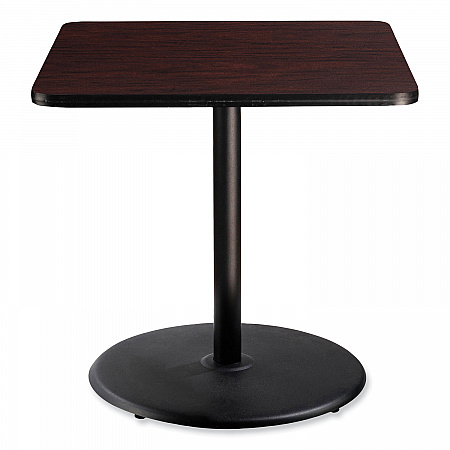 Cafe Table, 36w x 36d x 36h, Square Top/Round Base, Mahogany Top, Black Base (CT33636RC1MY)