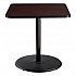 Cafe Table, 36w x 36d x 36h, Square Top/Round Base, Mahogany Top, Black Base (CT33636RC1MY)