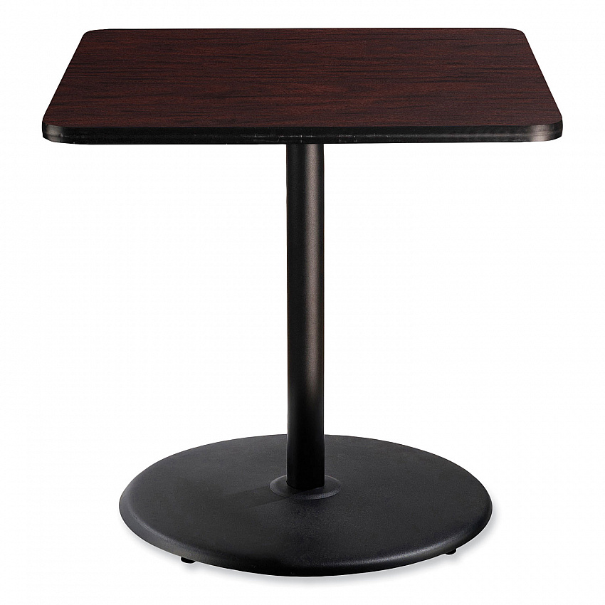 Cafe Table, 36w x 36d x 36h, Square Top/Round Base, Mahogany Top, Black Base (CT33636RC1MY)