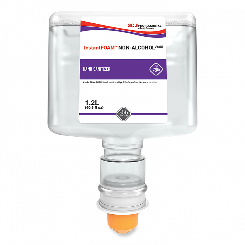 InstantFOAM Non-Alcohol PURE Hand Sanitizer, 1.2 L Touch Free Refill Cartridge, Unscented, 3/Carton (AFS120TF)