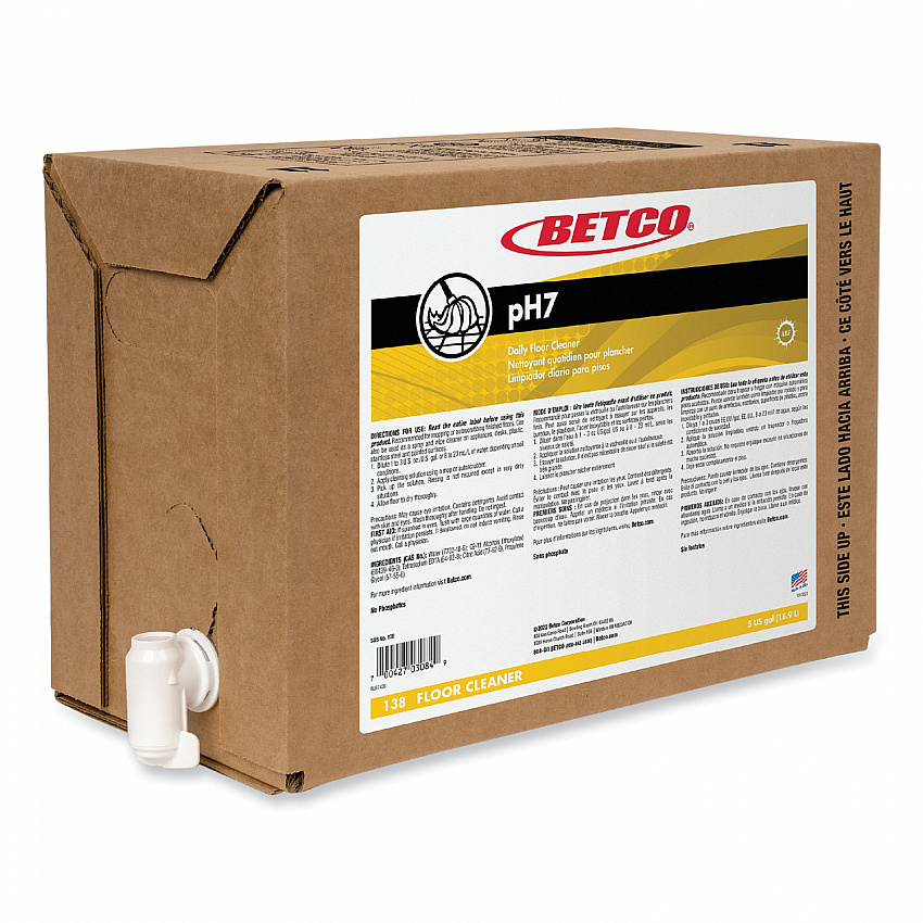pH7 Floor Cleaner, Lemon Scent, 5 gal Bag-in-Box (138B500)