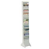 Safco Steel Magazine Rack, 23 Compartments, 10w x 4d x 65.5h, Gray (4322GR)