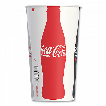 Double Sided Poly (DSP) Paper Cold Cups, 44 oz, Coca-Cola Design, 500/Carton (TPH445105820)