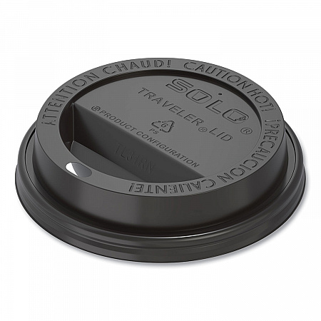 Traveler Cappuccino Style Dome Lid, Fits 10 oz Hot Cups, Plastic, Black, 1,000/Carton (TL31B2)