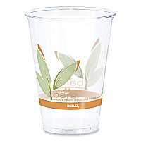 Bare Eco-Forward RPET Cold Cups, ProPlanet Seal, 10 oz, Plastic, Leaf Design, 1,000/Carton (RTP10DBARE)