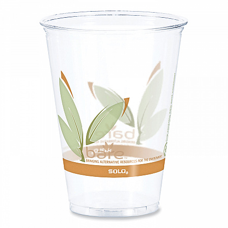 Bare Eco-Forward RPET Cold Cups, ProPlanet Seal, 10 oz, Plastic, Leaf Design, 1,000/Carton (RTP10DBARE)