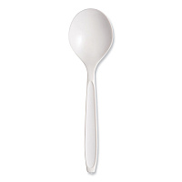 Reliance Mediumweight Cutlery, Soup Spoon, Plastic, White, 1,000/Carton (RSWS)