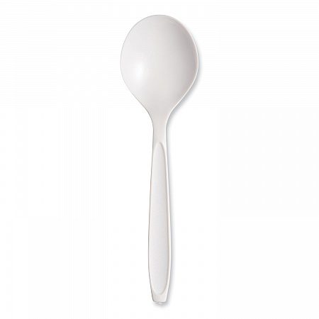 Reliance Mediumweight Cutlery, Soup Spoon, Plastic, White, 1,000/Carton (RSWS)