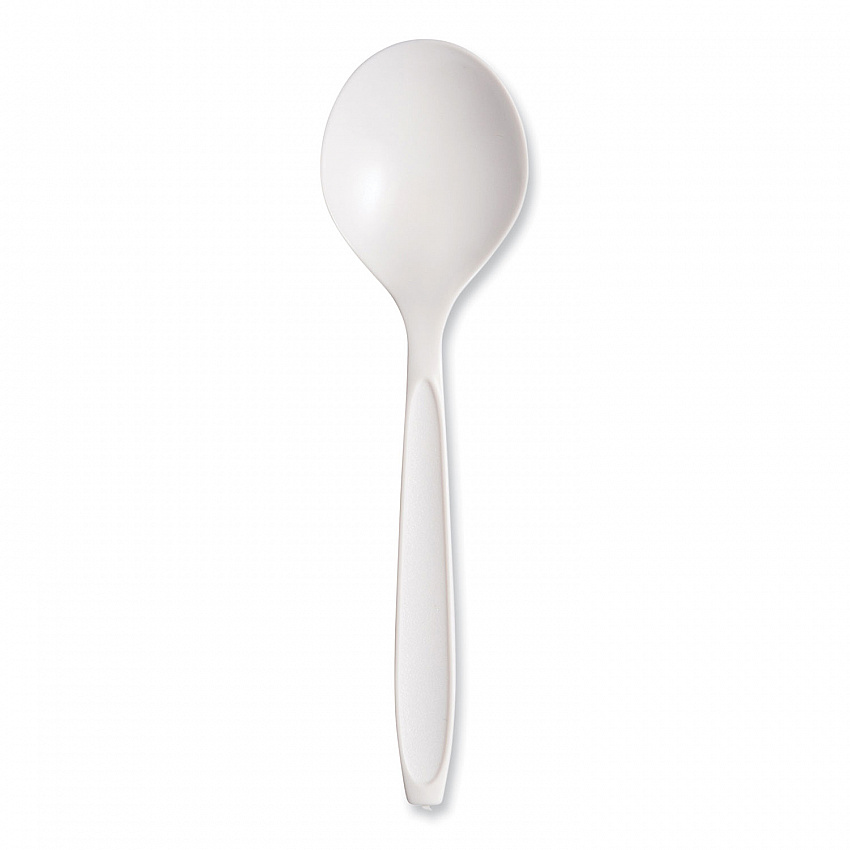 Reliance Mediumweight Cutlery, Soup Spoon, Plastic, White, 1,000/Carton (RSWS)