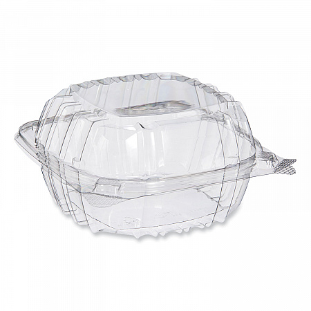 ClearSeal Hinged-Lid Plastic Containers, 5.86 x 3.11, Clear, Plastic, 500/Carton (PET57PST1)