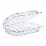StayLock Clear Hinged Lid Containers, 6.8 x 9.4 x 2.6, Clear, Plastic, 125/Pack, 2 Packs/Carton (PET32UT1)