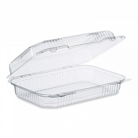 StayLock Clear Hinged Lid Containers, 6.8 x 9.4 x 2.6, Clear, Plastic, 125/Pack, 2 Packs/Carton (PET32UT1)
