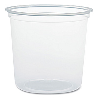 Microgourmet Plastic Deli Container, 24 oz, 4.7" Diameter x 4.18" h, Translucent, 500/Carton (MN240100)