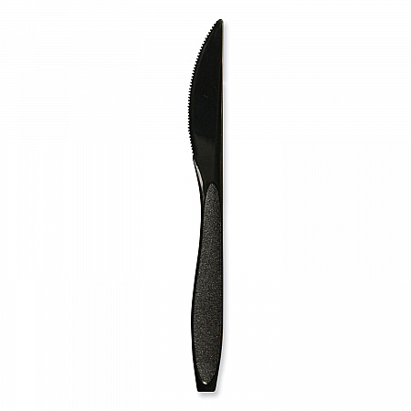 Impress Heavyweight Full-Length Polystyrene Cutlery, Knife, Plastic, Black, 1,000/Carton (HSKK)