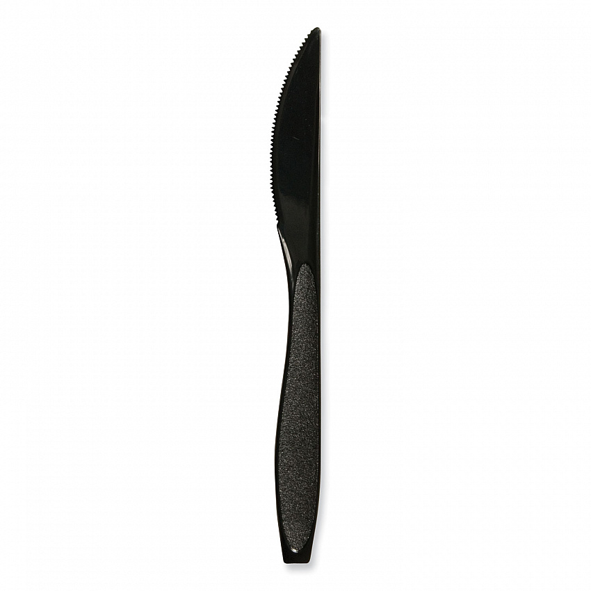Impress Heavyweight Full-Length Polystyrene Cutlery, Knife, Plastic, Black, 1,000/Carton (HSKK)