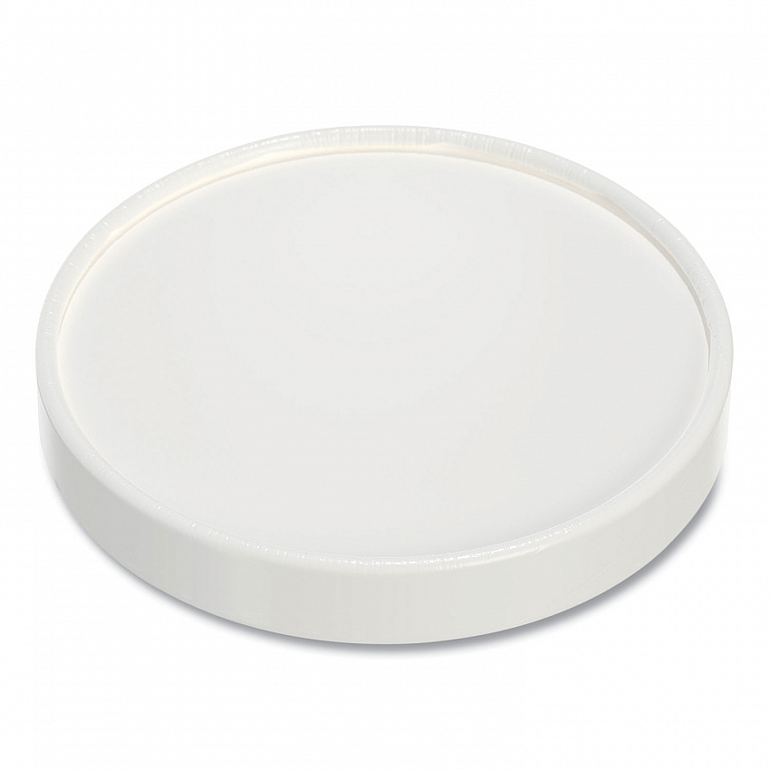 Flexstyle Double Sided Poly (DSP) Paper Lid, For 32 oz Food Containers, 4.6" Diameter x 0.7" h, White, Plastic, 500/Carton (CA32A)