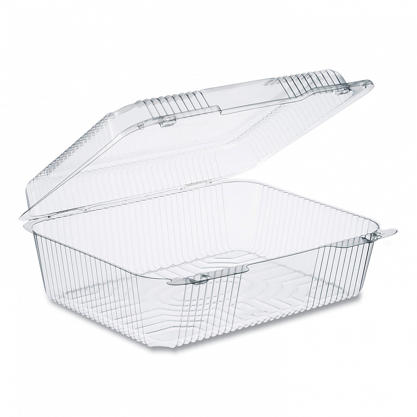 StayLock Clear Hinged Lid Containers, 10.5 x 8.6 x 3.8, Plastic, 200/Carton (C80UT1)