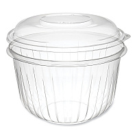 PresentaBowls Bowl/Lid Combo-Paks, 64 oz, Clear, Plastic, 126/Carton (C64BCD)