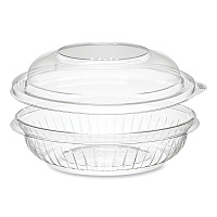 PresentaBowls Bowl/Lid Combo-Paks, 8 oz, Clear, Plastic, 63/Pack, 4 Packs/Carton (C8BCD)