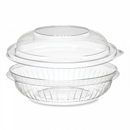PresentaBowls Bowl/Lid Combo-Paks, 8 oz, Clear, Plastic, 63/Pack, 4 Packs/Carton (C8BCD)