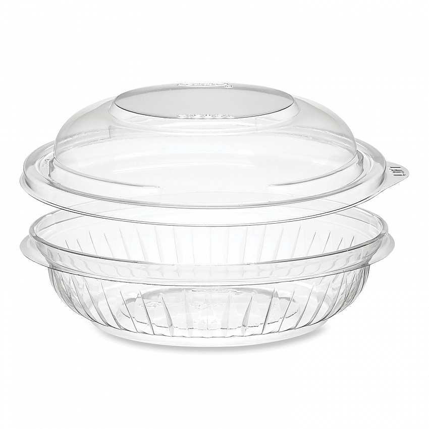 PresentaBowls Bowl/Lid Combo-Paks, 8 oz, Clear, Plastic, 63/Pack, 4 Packs/Carton (C8BCD)