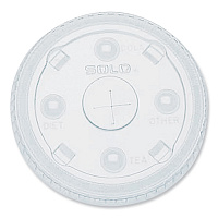 PETE Flat Straw-Slot Cold Cup Lids, Fits 28 oz to 32 oz Cold Cups, Plastic, Clear, 600/Carton (635NS)