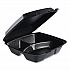 Insulated Foam Hinged Lid Containers, 3 Compartments, 9.01