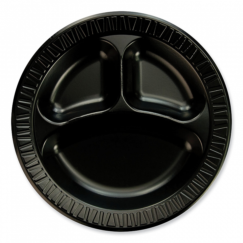 Quiet Class Laminated Foam Dinnerware, Plate, 10.25" dia, Black, 125/Pack, 4 Packs/Carton (10CPBQ)