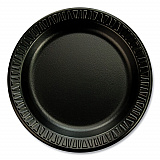Quiet Classic Laminated Foam Dinnerware Plates, 6" dia, Black, 125/Pack, 8 Packs/Carton (6PBQR)