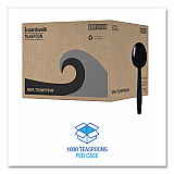 Heavyweight Wrapped Polypropylene Cutlery, Spoon, Plastic, Black, 1,000/Carton (TSHWPPBIW)