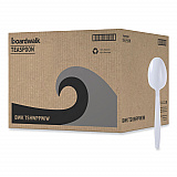 Heavyweight Wrapped Polypropylene Cutlery, Spoon, Plastic, White, 1,000/Carton (TSHWPPWIW)
