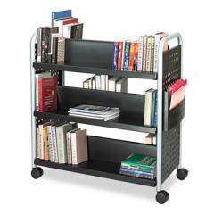 Safco Scoot Book Cart, Six-Shelf, 41.25w x 17.75d x 41.25h, Black (5335BL)