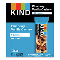 Fruit and Nut Bars, Blueberry Vanilla and Cashew, 1.4 oz Bar, 12/Box (18039)