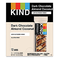 Fruit and Nut Bars, Dark Chocolate Almond and Coconut, 1.4 oz Bar, 12/Box (19987)