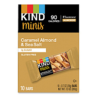 Minis, Caramel Almond Nuts/Sea Salt, 0.7 oz Bar, 10/Pack (27960)