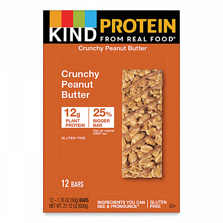 Protein Bars, Crunchy Peanut Butter, 1.76 oz Individually Wrapped, 12/Pack (26026)