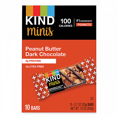 Minis, Peanut Butter Dark Chocolate, 0.7 oz Bar, 10/Pack (27961)