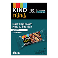 Minis, Dark Chocolate Nuts/Sea Salt, 0.7 oz Bar, 10/Pack (27959)