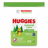 Natural Care Sensitive Baby Wipes, 1-Ply, 3.88 x 6.6, Unscented, White, 184/Pack, 3 Packs/Carton (31816)