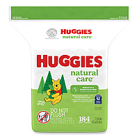 Natural Care Sensitive Baby Wipes, 1-Ply, 3.88 x 6.6, Unscented, White, 184/Pack, 3 Packs/Carton (31816)