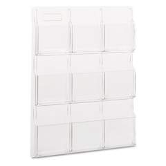 Safco Reveal Clear Literature Displays, 9 Compartments, 30w x 2d x 36.75h, Clear (5603CL)