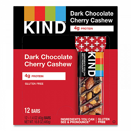 Plus Nutrition Boost Bar, Dk ChocolateCherryCashew/Antioxidants, 1.4 oz Bar, 12/Box (17250)