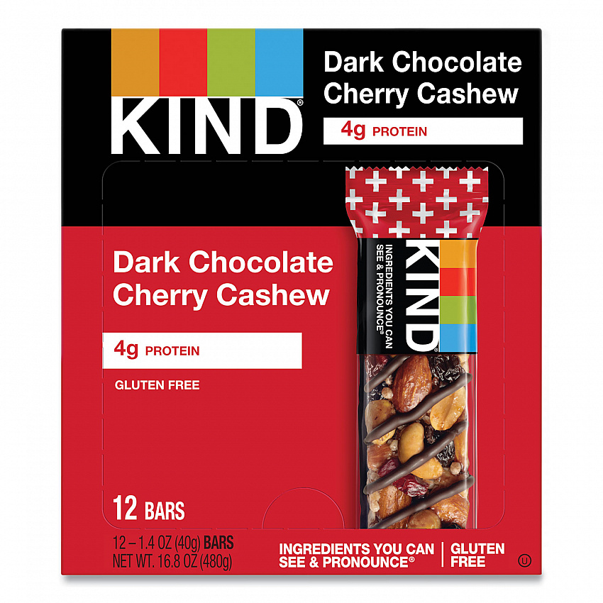 Plus Nutrition Boost Bar, Dk ChocolateCherryCashew/Antioxidants, 1.4 oz Bar, 12/Box (17250)