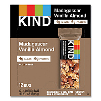 Nuts and Spices Bar, Madagascar Vanilla Almond, 1.4 oz Bar, 12/Box (17850)