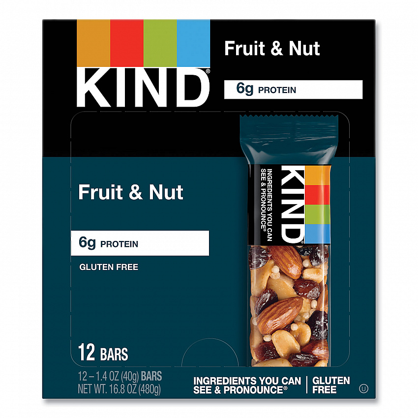 Fruit and Nut Bars, Fruit and Nut Delight, 1.4 oz Bar, 12/Box (17824)
